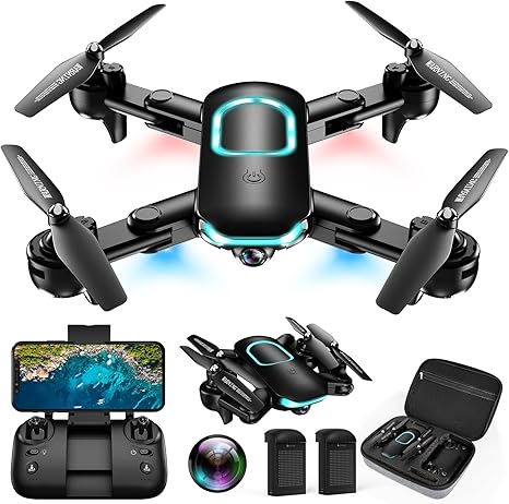 REDRIE Drone with Camera - Foldable Drone for Kids Adults with 1080P FPV Camera, Upgrade Altitude Hold, Gestures Selfie, Waypoint Fly, Headless Mode, 3D Flip, One Key Start, 3 Speed Mode, Circle Fly, 