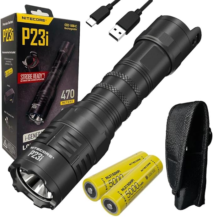Nitecore P23i Long range Flashlight -3000 lumens w/EXTRA NL2150HPi Battery