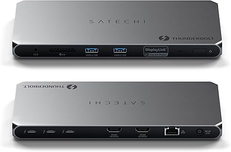 Satechi Thunderbolt 4 Dock with 96W Charging, Dual Monitor HDMI 4K/60Hz, 40Gbps Data Transfer, 2 USB 3.2, Ethernet, Thunderbolt 4 Dock for Mac/Windows - DisplayLink Software Required