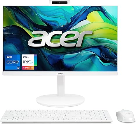Acer Aspire C27 AIO Desktop | 27" Full HD IPS 120Hz Display | Intel Core i7-1355U | Intel Iris Xe Graphics | 16GB DDR4 | 1TB PCIe SSD | Wi-Fi 6 | Wireless Keyboard & Mouse | C27-1E13U7UNH-UR11