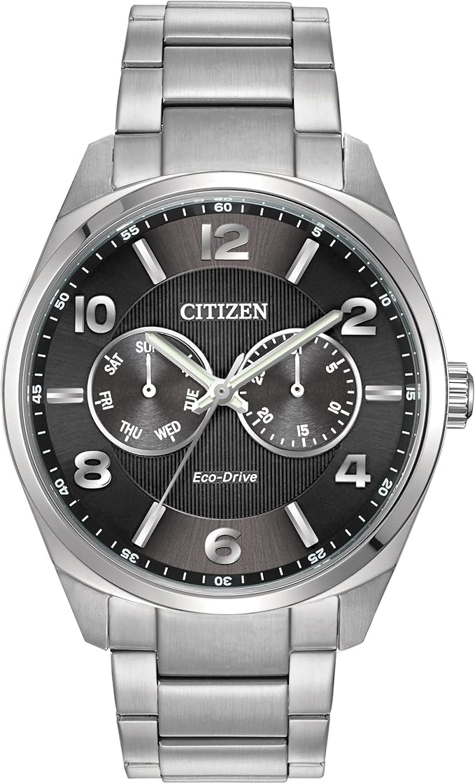 Citizen Men's Eco-Drive Corso Classic Watch in Stainless Steel, Black Dial (Model: AO9020-84E)