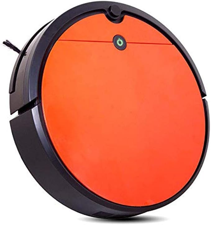 Robot Vacuum Cleaner Remote Control Sensor Tech Anti Drop Collision Self-Charging Works for Hard Floor and Carpet Orange