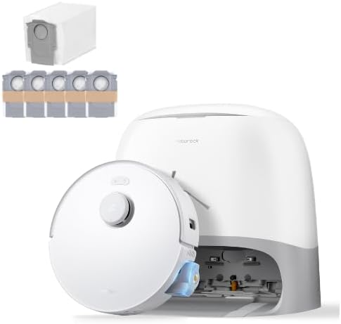 roborock Qrevo Curv 2 Flow Robot Vacuum and Mop with 6 Packs Disposable Dust Bags