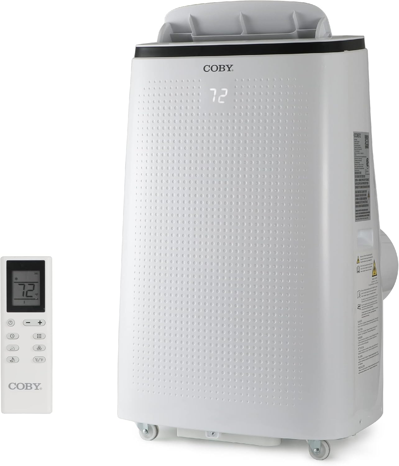 Coby CBPAC1080H 4-in-1 AC Unit, Heater, Dehumidifier & Fan, 15,000 Portable Air Conditioner, 15000 BTU + Heat, White