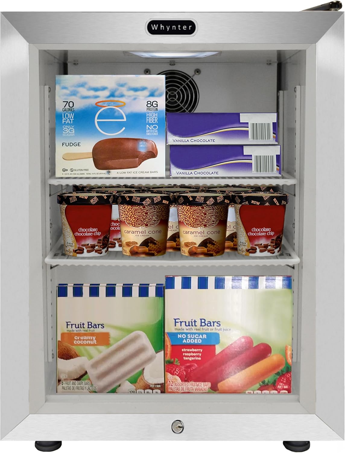 Whynter CDF-177SB Countertop Reach-In 1.8 cu ft Display Glass Door Freezer, White, One Size