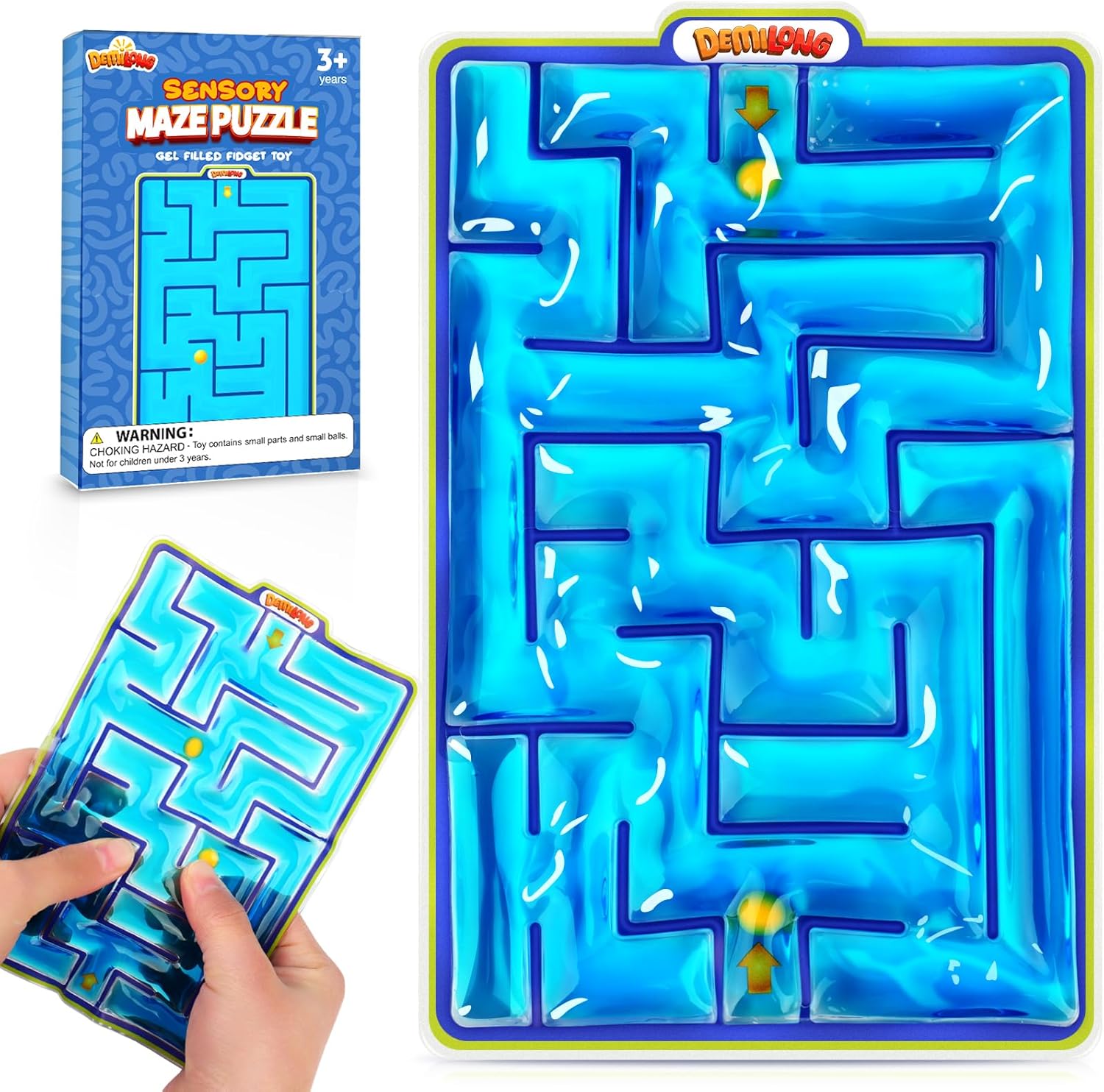 Sensory Toys Fidget Marble Maze - Gel Filled Sensory Items for Kids Children Teens Autism | Tactile Autistic Calming Toys for Preschool Classroom | Gifts Easter Basket Stuffers for Kids