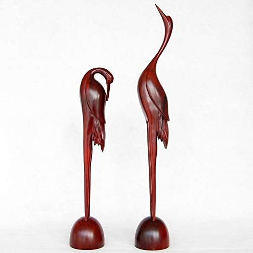 ZAMTAC Zhai Gallery Mahogany Crafts Dongyang woodcarving Decoration 65cm Crane Solid Wood Animal Home Furnishing Feng Shui