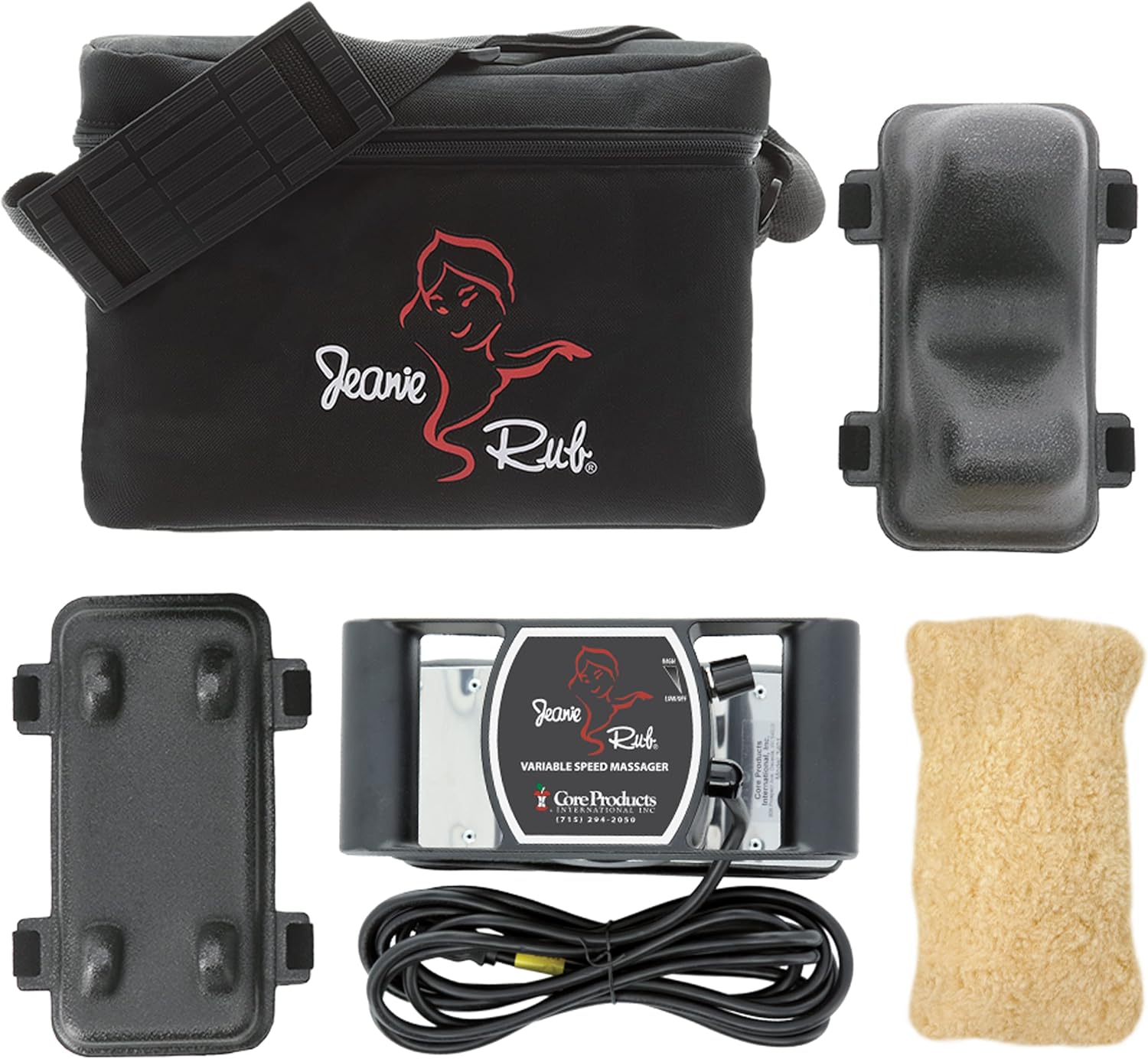 Core Products Jeanie Rub Variable Speed Massager, Deep Tissue Massage, Back and Body Track Actions - Professional Packaging