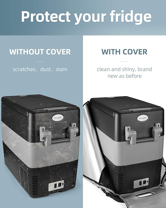 BougeRV 53 Quart Insulated Protective Cover, 12 Volt Portable Refrigerator Cover 53 Quart Fridge, For Kohree 53 Quart (Refrigerator NOT Included)