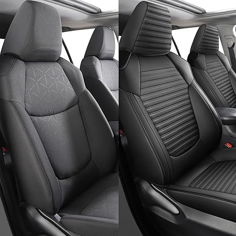 LINGVIDO Car Seat Covers fits RAV4,Waterproof Faux Leather Automotive Seat Cover for Toyota RAV 4 2019 2021 2022 2023 2024 2025 LE,XLE,XLE Premium,Limited Full Set