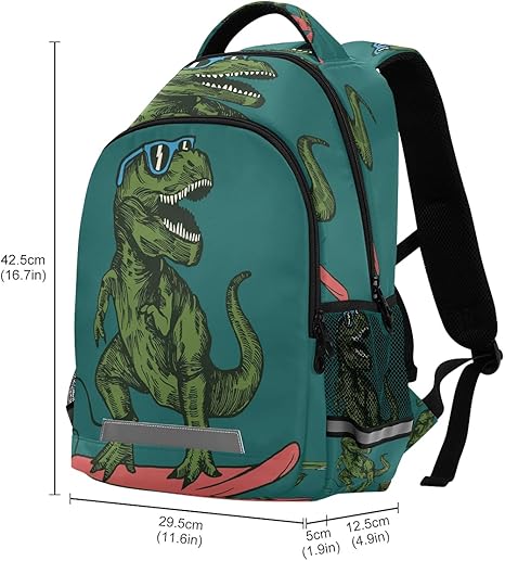Backpack Bookbag School Bag Skateboard Dinosaur Travel Bag for Girls Boys Teen