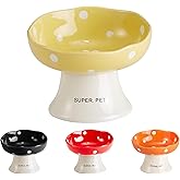 Ceramic Elevated Cat Bowls, Tilted Raised Cat Bowl Anti Vomit Cat Bowl for Indoor Cats, Whisker Friendly Pet Food and Water B