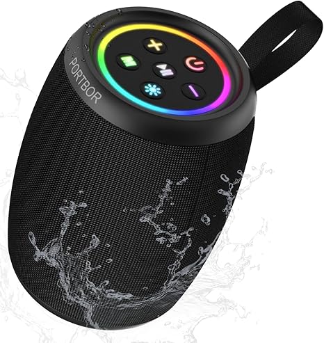 Bluetooth Speaker, Portable Wireless, Powerful Stereo Small Speaker USB Rechargeable with AUX Input, IPX5 Waterproof, TWS Pairing, for Outdoor Home Party Travel, Electronics Birthday Gifts for Him Her