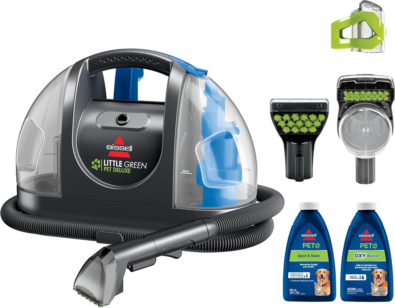 Bissell Small Green Pet Luxury Portable Carpet Cleaner and Car/Automotive Details, 3353, Gray/Blue