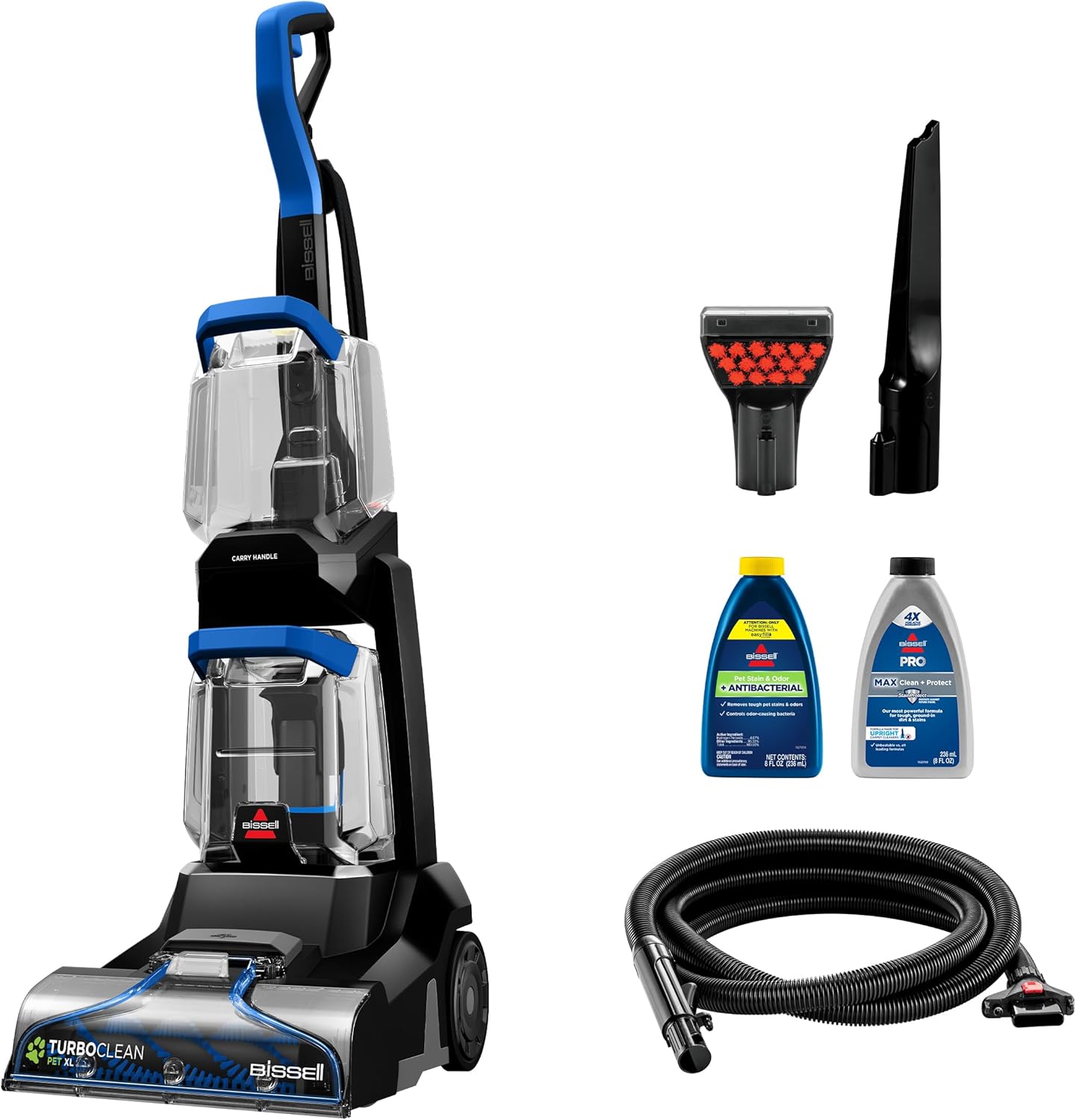 BISSELL TurboClean Pet XL Upright Carpet Cleaner, including interior decoration stubborn stain tools and formulas, 3746