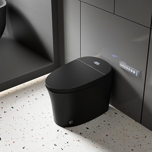 CANEST Smart Toilet, Toilet With Bidet Auto Flush, Auto Open and Close, Foot Sensor Operation, Warm Water, Heated Seat, Temperature Display, Night Light (TC-200GE)