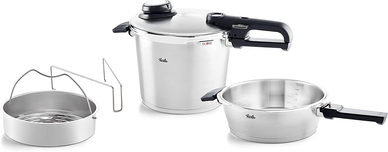 Fissler Vitavit Premium Pressure Cooker and Pressure Skillet Set, 2.6 Quart and 6.3 Quart