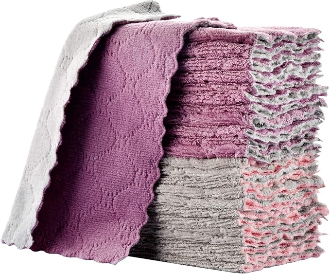 lSmall Reusable Cleaning Cloths, 6 x 10 inch, Super Absorbent Multipurpose Dish Cloths, for Furniture Rags, Kitchen Cloths, Tableware Quick-Drying Towels(11PCS)