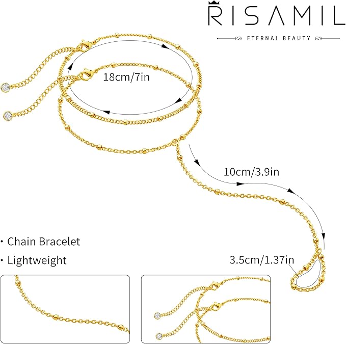 Bracelets for Women Hand Chain Dainty Gold/Silver Cute Beaded Stack Jewelry