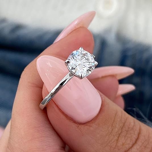 14k White Gold Engagement Ring/Wedding Ring With 0.20 to 2.00 Carats Lab Grown Diamond (E Color, VS1 Clarity) Rings For Women, IGI Certified, Gift For Her, Jewelry for Women