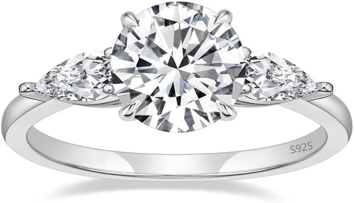 Engagement and Promise Ring – 2CT, 925 Sterling Silver Rings for Women Non Tarnish, 14K White Gold Plated, Fashion Simple Rings Jewelry Jewelry for Women Gift