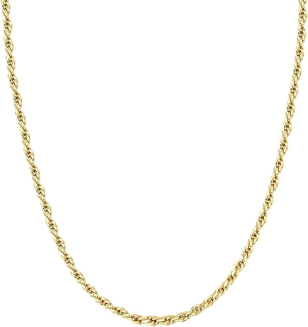 PAVOI 14K Gold Plated Adjustable Link Chain Necklace for Women | Box Rope Sphere Bead Serpentine Anchor Mariner Gold Chain Necklaces