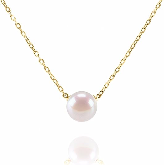 PAVOI Handpicked AAA+ Freshwater Cultured Single Pearl Necklace Pendant | Gold Necklaces for Women