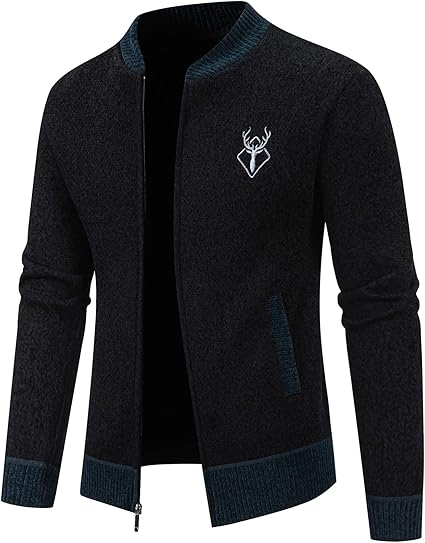Mylldey Mens Casual Full Zip Cardigan Sweaters Cable Knit Jacket Sweater Men, US Size