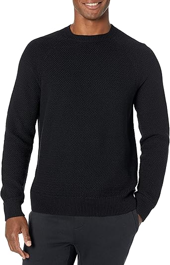 Essentials Oversized Crewneck Sweater for Men, Textured, Cotton