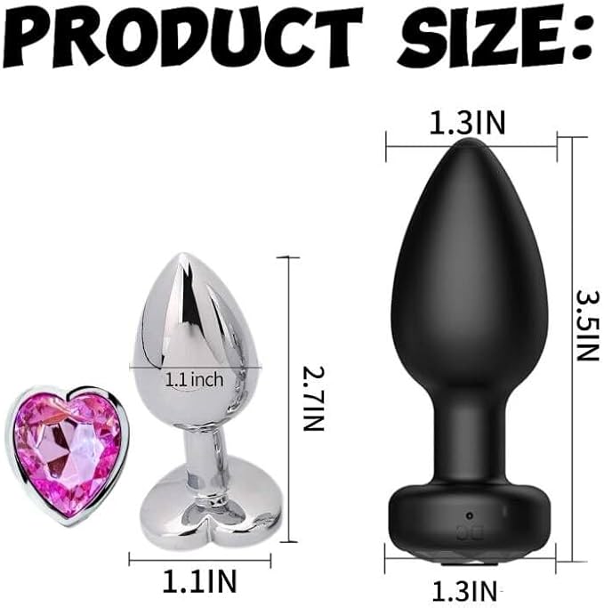 Anal Plug Sex Toys Vibrator, 2Pcs Anal Plug Set, 10 Vibrating Modes, Remote Control Prostate Massager Butt Plug, Waterproof G-spot Stimulator Toy for Gay Men Couple