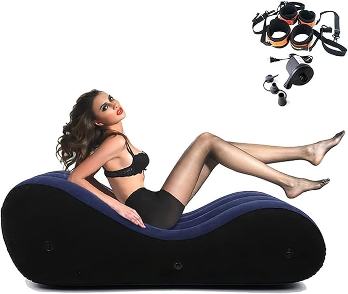 Inflatable Sex Sofa Sex Chair PVC + Rubber + Nylon Portable Magic Sofa for Deeper Position Support Sex Toy Furniture PVC Flocking Bed for Adult Travel Exercise Bed Skills