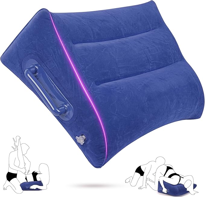 Sex Pillow Couples Sex Toys - Sex Chair with Handles, ACUMUM Sex Furniture for Bedroom Support Up to 300 Lbs, Inflatable Sex Wedge Sofa Adult Sex Toys, Sex Position Cushion for Couple Sex Things