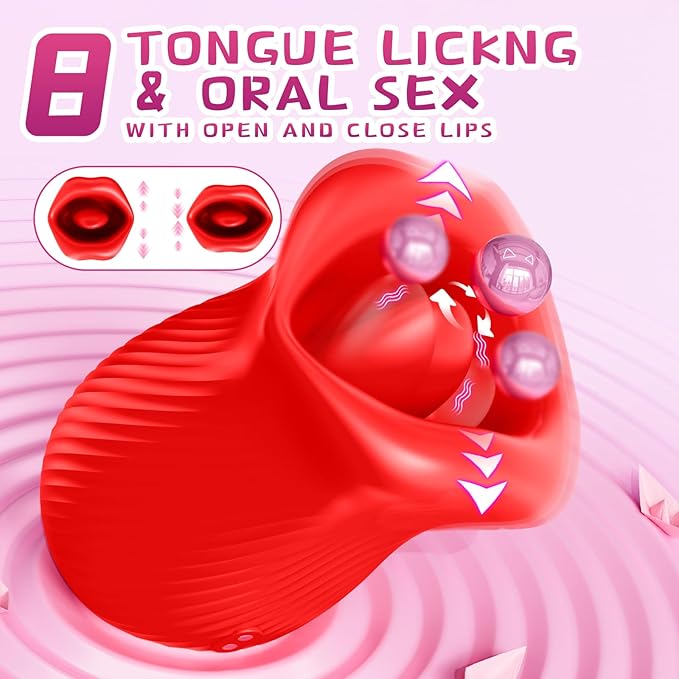 Vibrator Adult Sex Toys for Women - 4 in 1 Tongue Licking Vibrator Toys with 8 Licking Clitoral & 10 Vibration Mode, Sucking Anal Clit Nipple Sexual Pleasure Tools for Female Couples Sex Toys