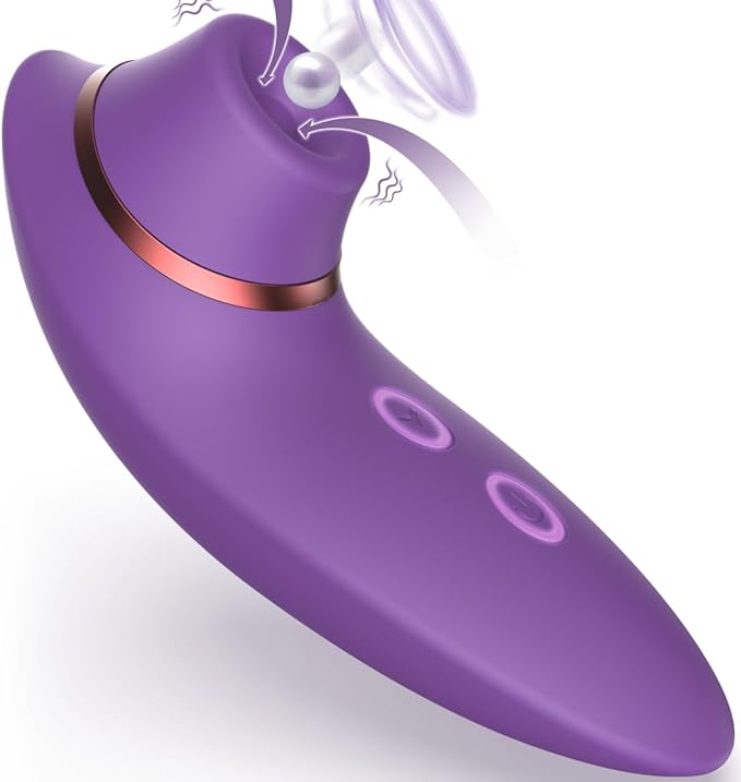 Adult Sex Toys Dildo Sucking Vibrator - 2 in 1 Clitoris Stimulator with 9 Sucking & Vibrating Modes for Women Clitoral Nipple, Waterproof Rose Sex Toys Sucker Sex Machine for Female Couples Pleasure