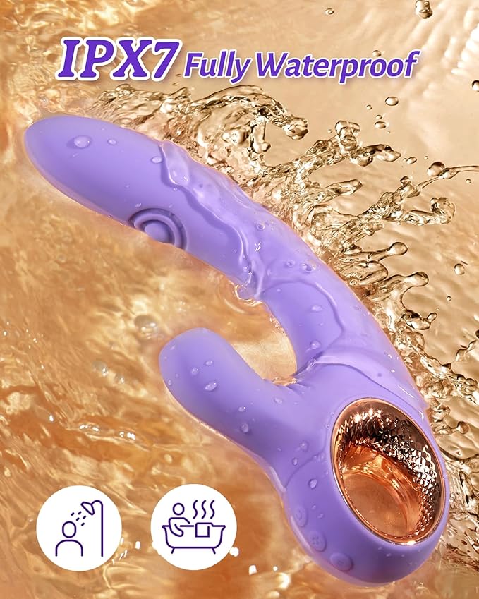 Vibrator Sucking Dildo Sex Toys for Women - 3IN1 G Spot Vibrators Clitoral Nipple Stimulator Silicone Rabbit Vibrators with 8 Sucking & Flapping & Vibrating Modes Adult Sexual Toy for Woman Pleasure
