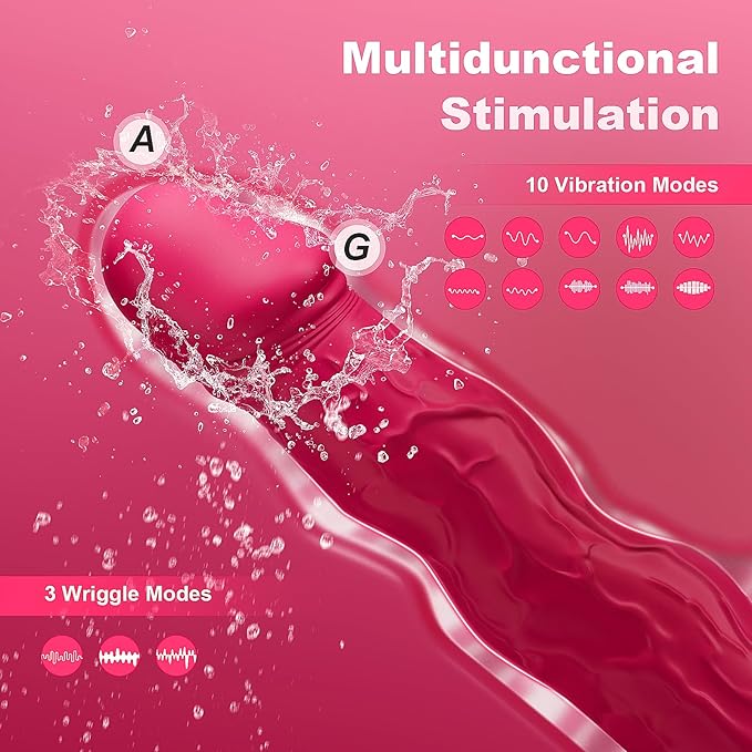Vibrator Dildo Adult Sex Toys - Realistic Wriggling G Spot Vibrator for Women, Sex Toys Clitoris Anal Dildo with 10 Powerful Vibration Mode, Anal Clitoris Stimulator for Woman Sexual Pleasure
