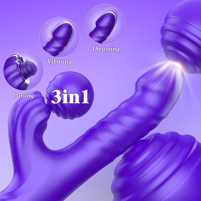 Vibrator Thrusting Dildo for Women-Dildos Adult Sex Toy, G Spot Clitoral Stimulator Vibrator with 9 Pulsing Thrusting Modes, Rabbit Vibrators for Couples,Sexual Pleasure Tools for Women