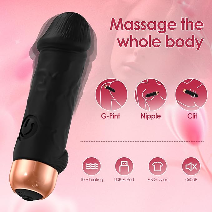 Mini Bullet Vibrators Adult Sex Toys for Woman - G Spot Dildo Vibrator for Female Clitoral Stimulation with 10 Vibrating Modes, Clit Clitoris Stimulator for Woman & Couple Sex Pleasure