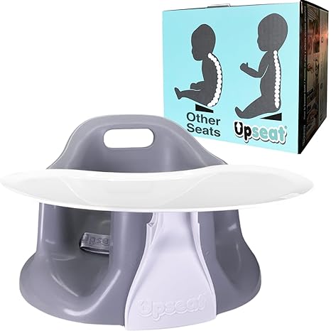 Upseat Infant Floor Seat Booster with Removable Tray for Mealtime and Playtime Developed by Physiotherapists for Safe and Healthy Hip Development and Posture