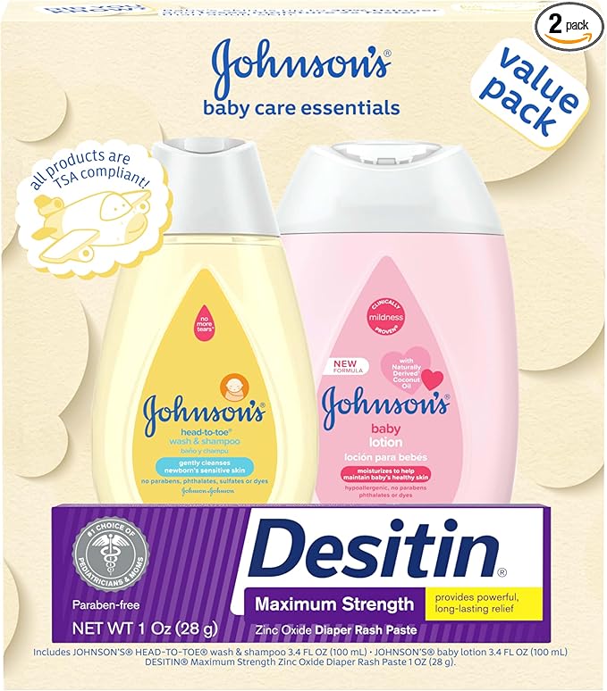 Johnson's Baby Care Essentials Set, Body Moisturizing, Hydration, Circulation, Circulation, Moisturizing, Excessive Ultra-Super Set, Travel Set, Bathing Essentials, Baby Set, 3 Pieces