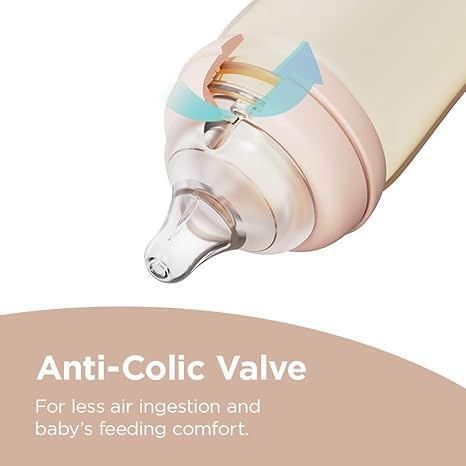 PPSU All-in-One Baby Bottle - Anti-Colic, Wide-Neck, Stable Base, Easy to Clean, Natural, Cloud Edition, 170ml, 6oz, Stage 1 (Slow Flow)