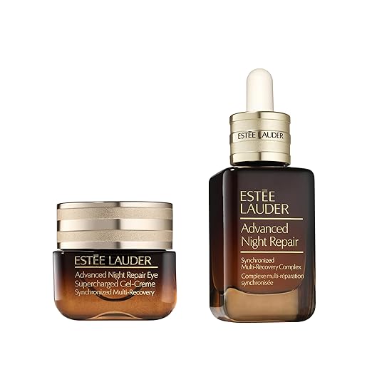 Estée Lauder Advanced Night Repair Powerful Nighttime Renewal Set | Serum + Eye Gel-Creme Duo with Hyaluronic Acid & Peptides | Hydrating & Anti-Aging