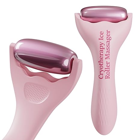 Ice Roller for Face and Body, Use Hot or Cold, Facial Roller Skin Care Tool for De-puffing and Soothing Face, Suitable for All Skin Types,Pink