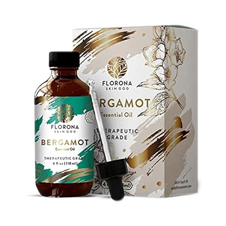 Bergamot Essential Oil 100% Pure, Undiluted, Natural Aromatherapy, Therapeutic Grade - Large Bottle with Gift Box (Bergamot, 4 Ounce)